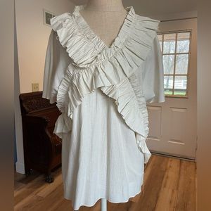 Cream Silk Blouse Size Small